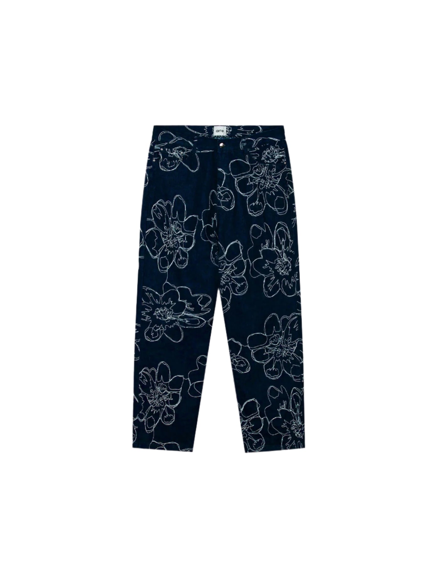 Denim Stitch flower Jeans