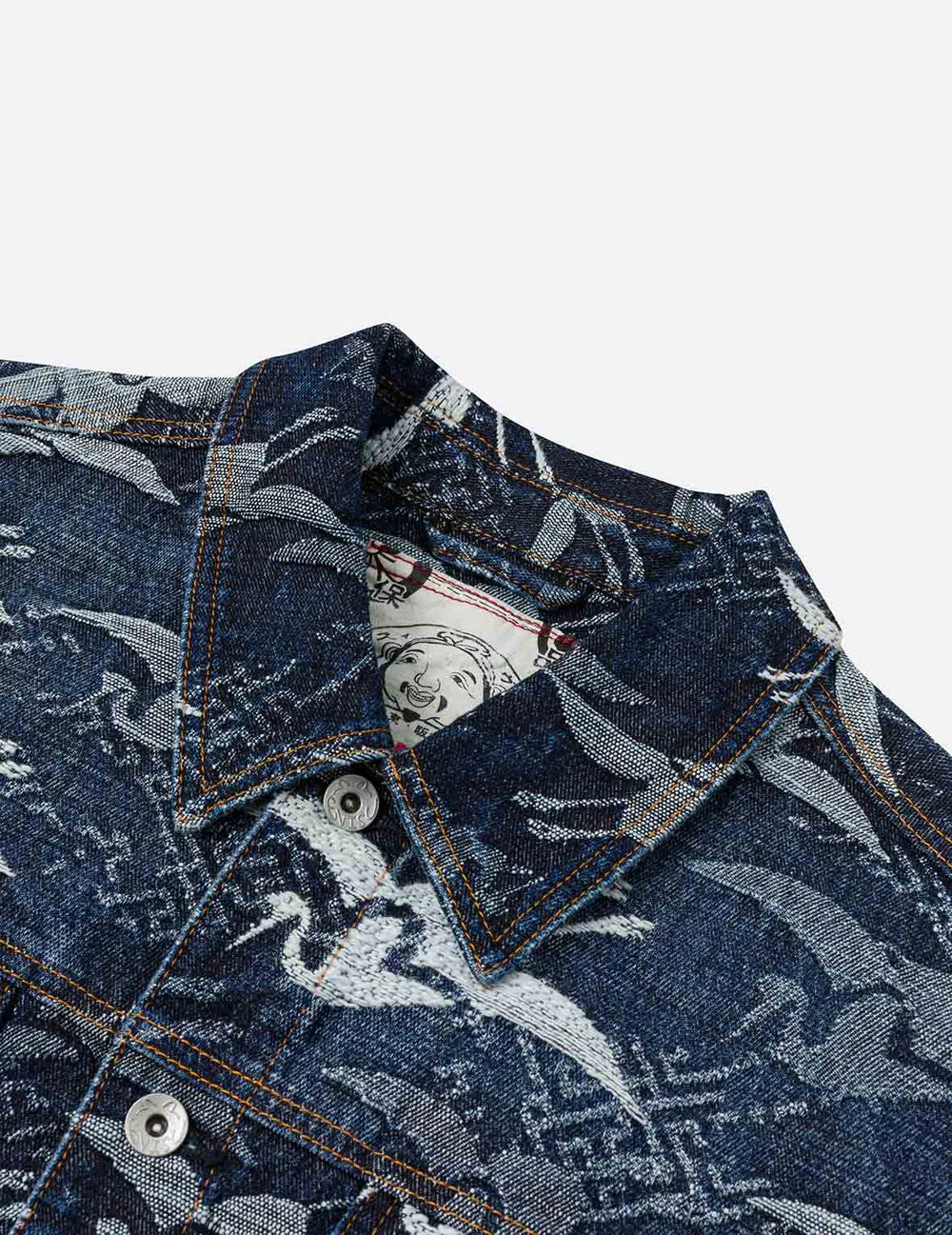 Crane Seagull Jacquard Denim Jacket