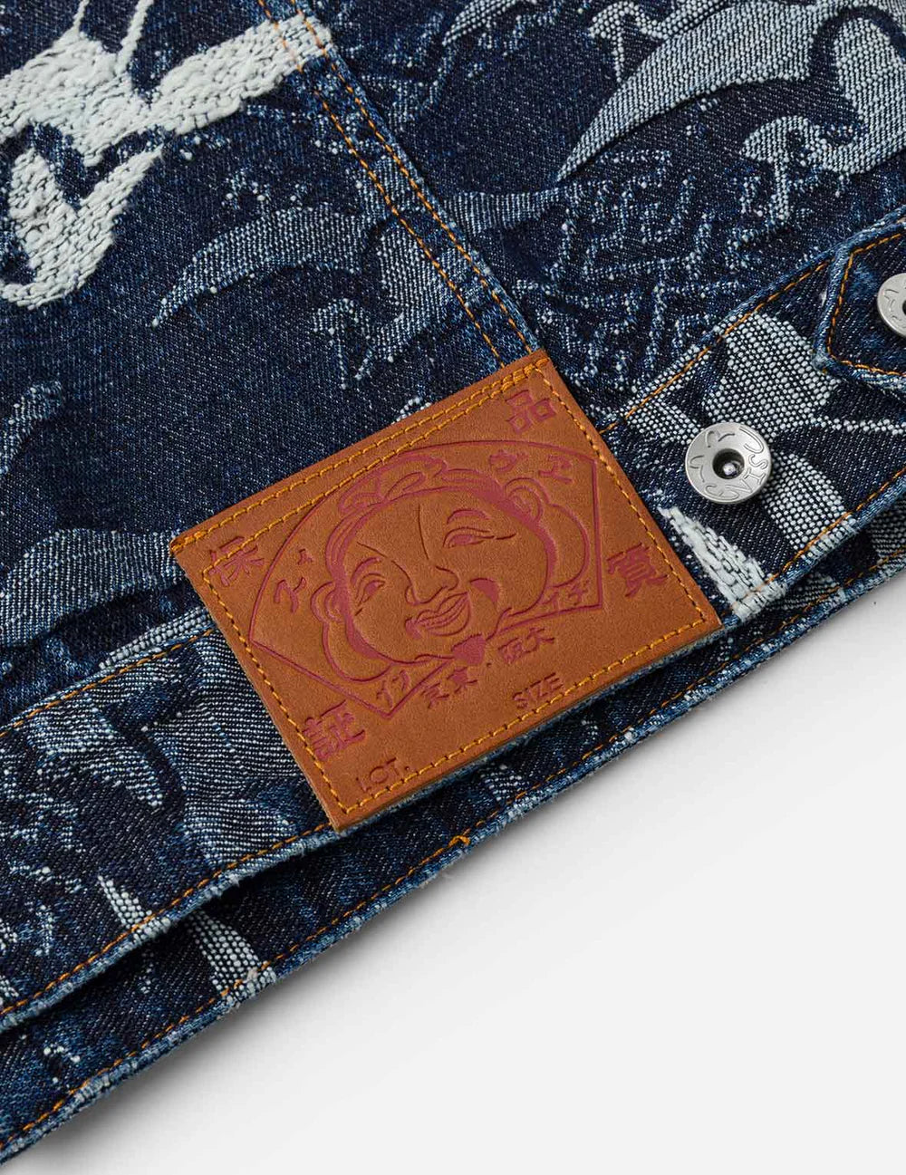 Crane Seagull Jacquard Denim Jacket