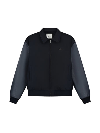 Embroidered Flower Varsity Jacket