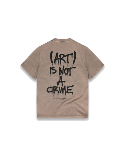 T-Shirt m/m (ART) IS NOT A CRIME Sabbia Stone Wash