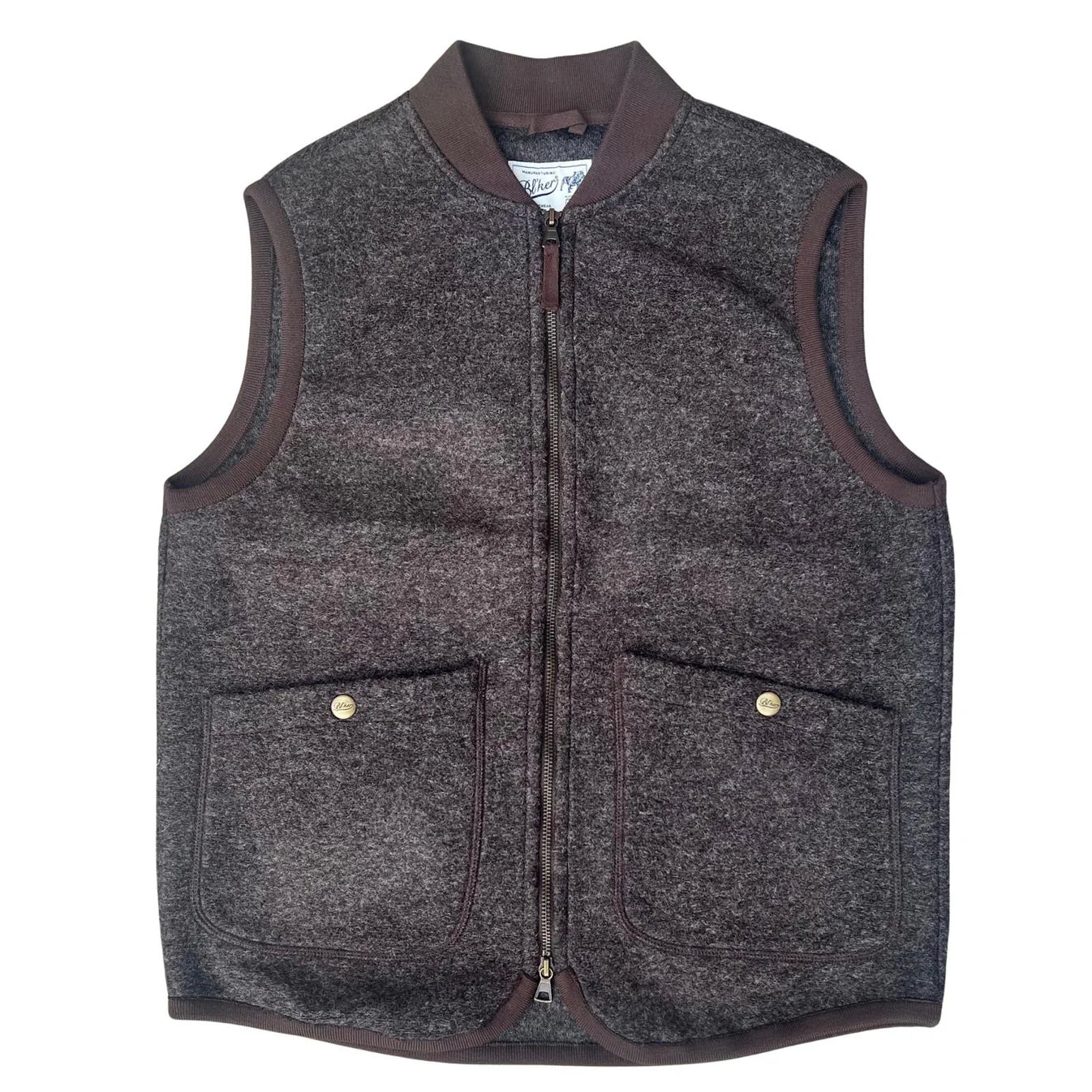 Bl'ker Boiled Wool Vest Brown
