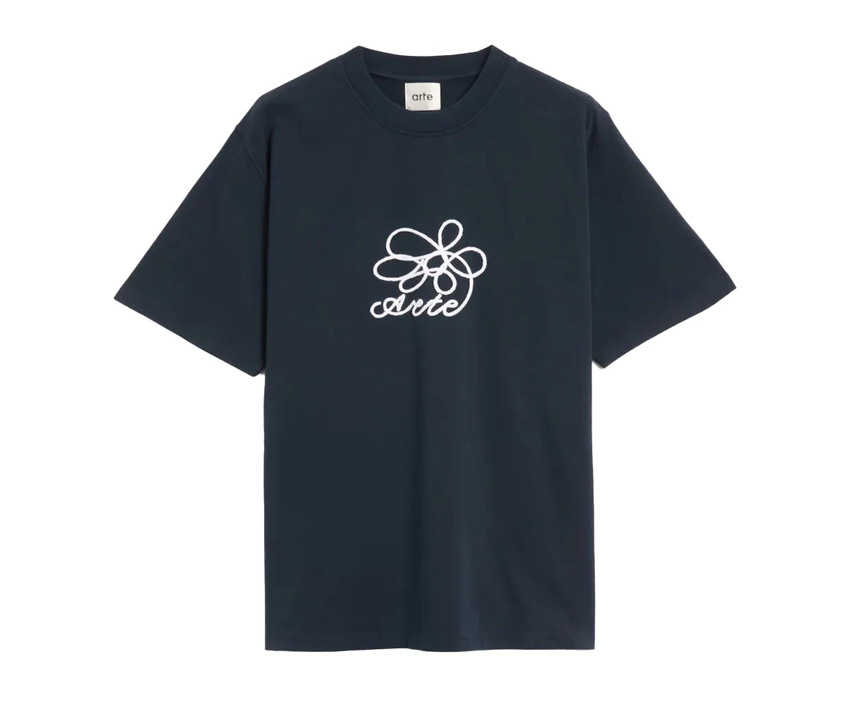 Flower Embroidery Navy
