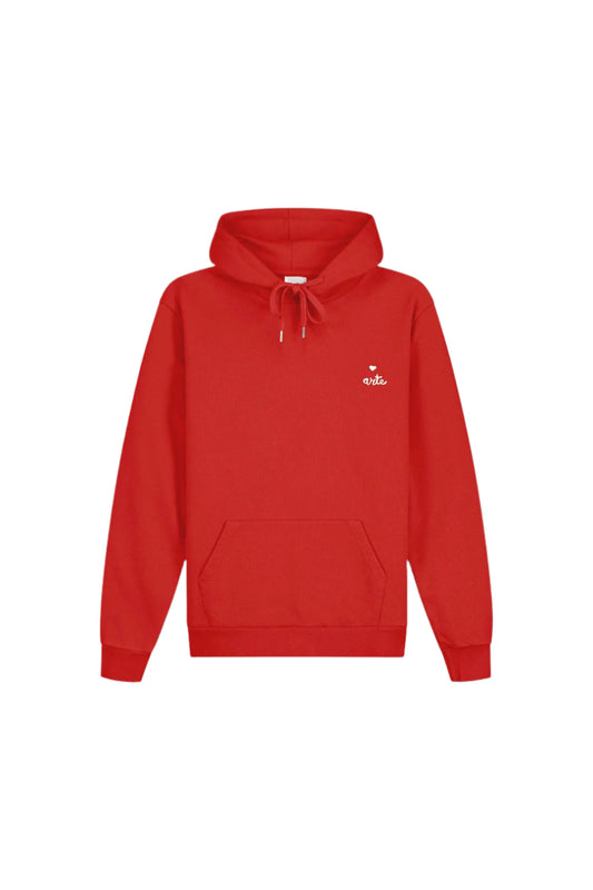 Heart Logo Hoodie Red
