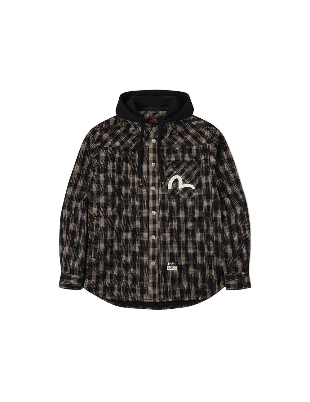 Wool-Touch Checked Shirt Jacket Brown