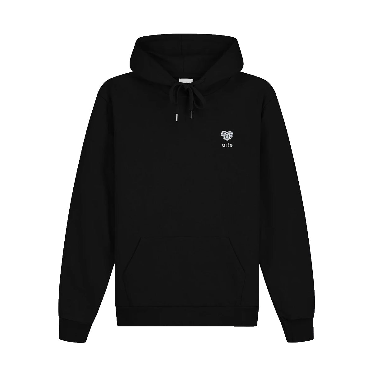 Heart Flower Hoodie Black