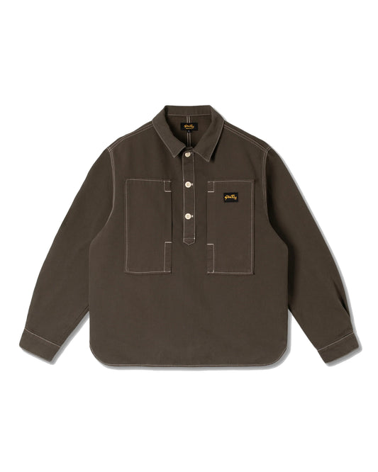 Painters Pop Over Shirt Washed Black Bedford