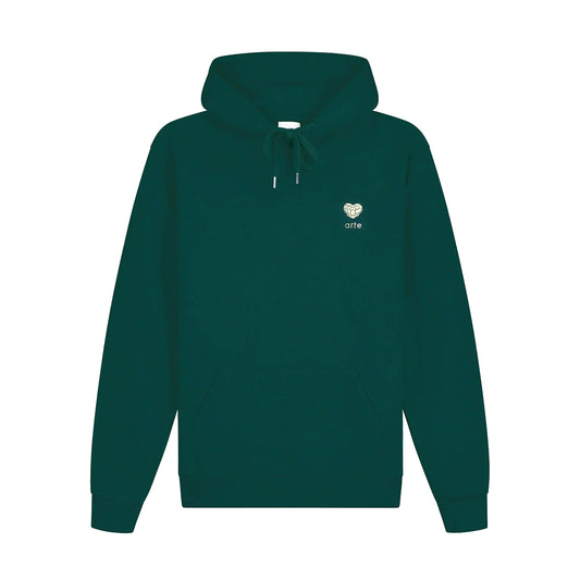 Heart Flower Hoodie Green